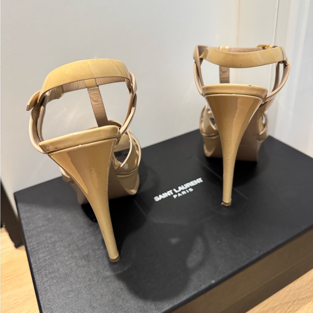 statement piece Saint Laurent Beige TRIBUTE Heels size 5.5 ysl - Picture 7 of 8